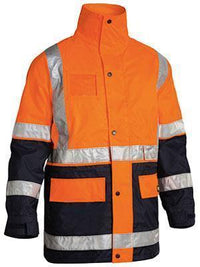 Bisley Workwear Work Wear YELLOW/NAVY (TT04) / S BISLEY WORKWEAR TAPED HI VIS 5 IN 1 RAIN JACKET BK6975