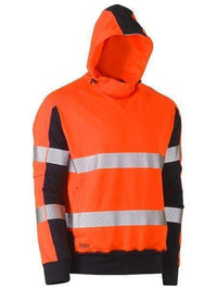Bisley Workwear Worl Wear Orange/Navy / XS Bisley TAPED HI VIS STRETCHY FLEECE HOODIE BK6815T