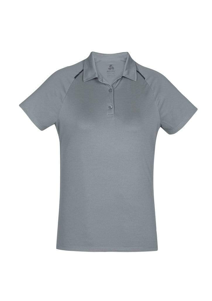 Biz Care Casual Wear Silver/Charcoal / 8 Biz Collection Academy Ladies Polo P012LS