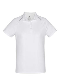 Biz Care Casual Wear White/Silver / 8 Biz Collection Academy Ladies Polo P012LS