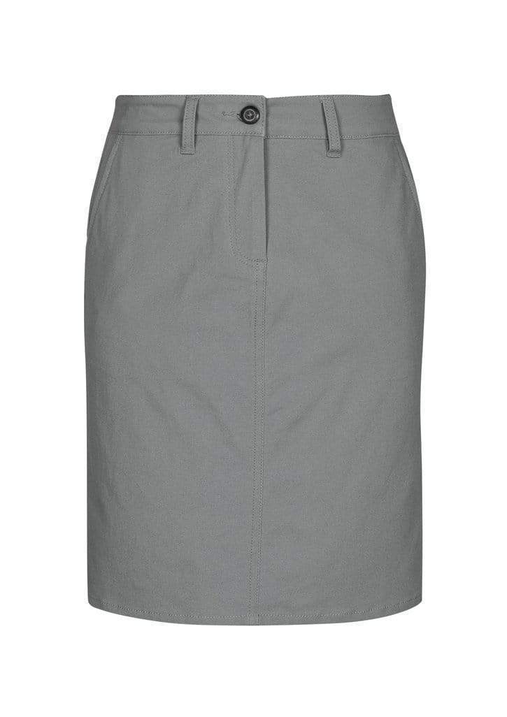 Biz Care Corporate Wear Grey / 6 Biz Collection Lawson Ladies Chino Skirt BS022L