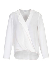 Biz Care Corporate Wear White / 6 Biz Collection Lily Ladies Hi-Lo Blouse S014LL