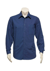 Biz Collection Corporate Wear Navy / S Biz Collection Men’s Micro Check Long Sleeve Shirt Sh816