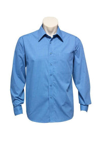 Biz Collection Corporate Wear Midnight Blue / S Biz Collection Men’s Micro Check Long Sleeve Shirt Sh816