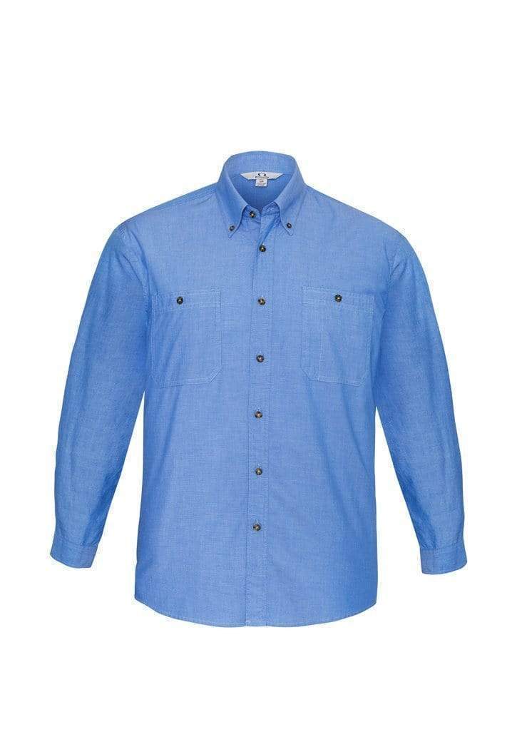 Biz Collection Corporate Wear Chambray / XS Biz Collection Men’s Wrinkle Free Chambray Long Sleeve Shirt Sh112