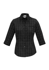 Biz Collection Corporate Wear Black/Silver / 6 Biz Collection Women’s Harper 3/4 Sleeve Shirt S820LT