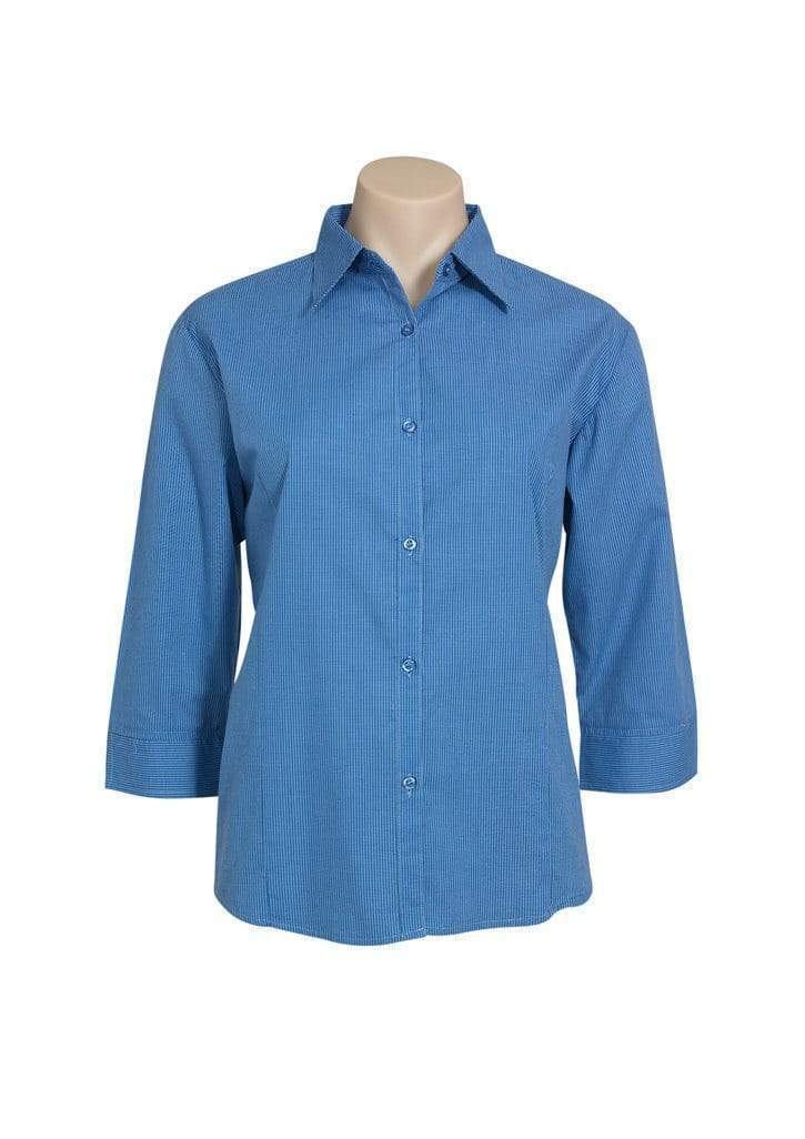 Biz Collection Corporate Wear Midnight Blue / 8 Biz Collection Women’s Micro Check 3/4 Sleeve Shirt Lb8200