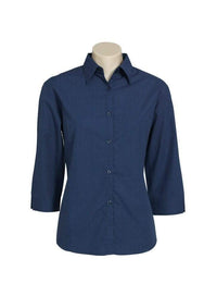 Biz Collection Corporate Wear Navy / 8 Biz Collection Women’s Micro Check 3/4 Sleeve Shirt Lb8200