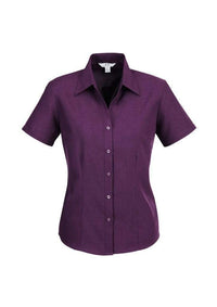 Biz Collection Corporate Wear Grape / 6 Biz Collection Women’s Plain Oasis Short Sleeve Shirt Lb3601