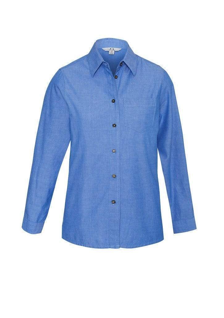 Biz Collection Corporate Wear Chambray / 8 Biz Collection Women’s Wrinkle Free Chambray Long Sleeve Shirt Lb6201