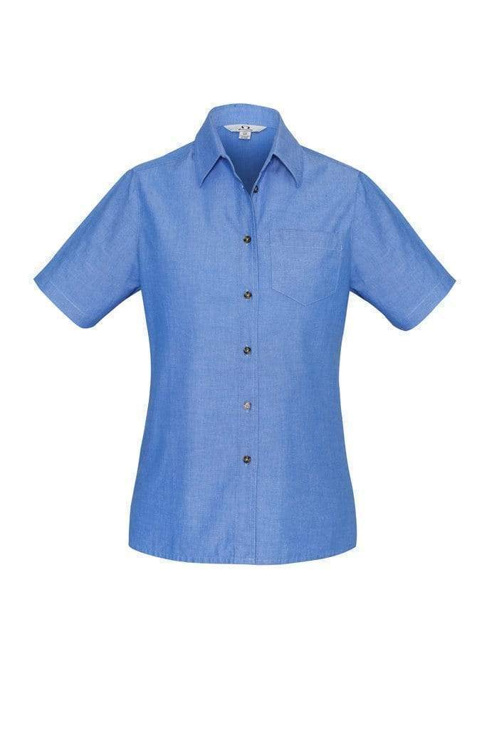 Biz Collection Corporate Wear Chambray / 8 Biz Collection Women’s Wrinkle Free Chambray Short Sleeve Shirt Lb6200