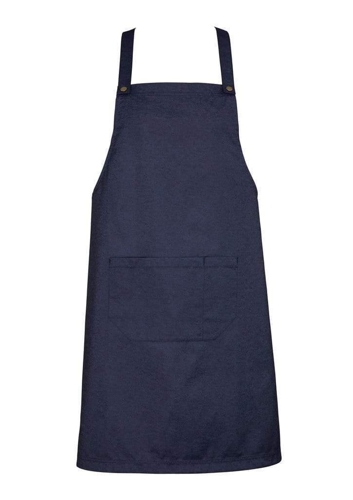 Biz Collection Hospitality & Chefwear Blue Denim Biz Collection Textured Fabric Urban Bib Apron BA55