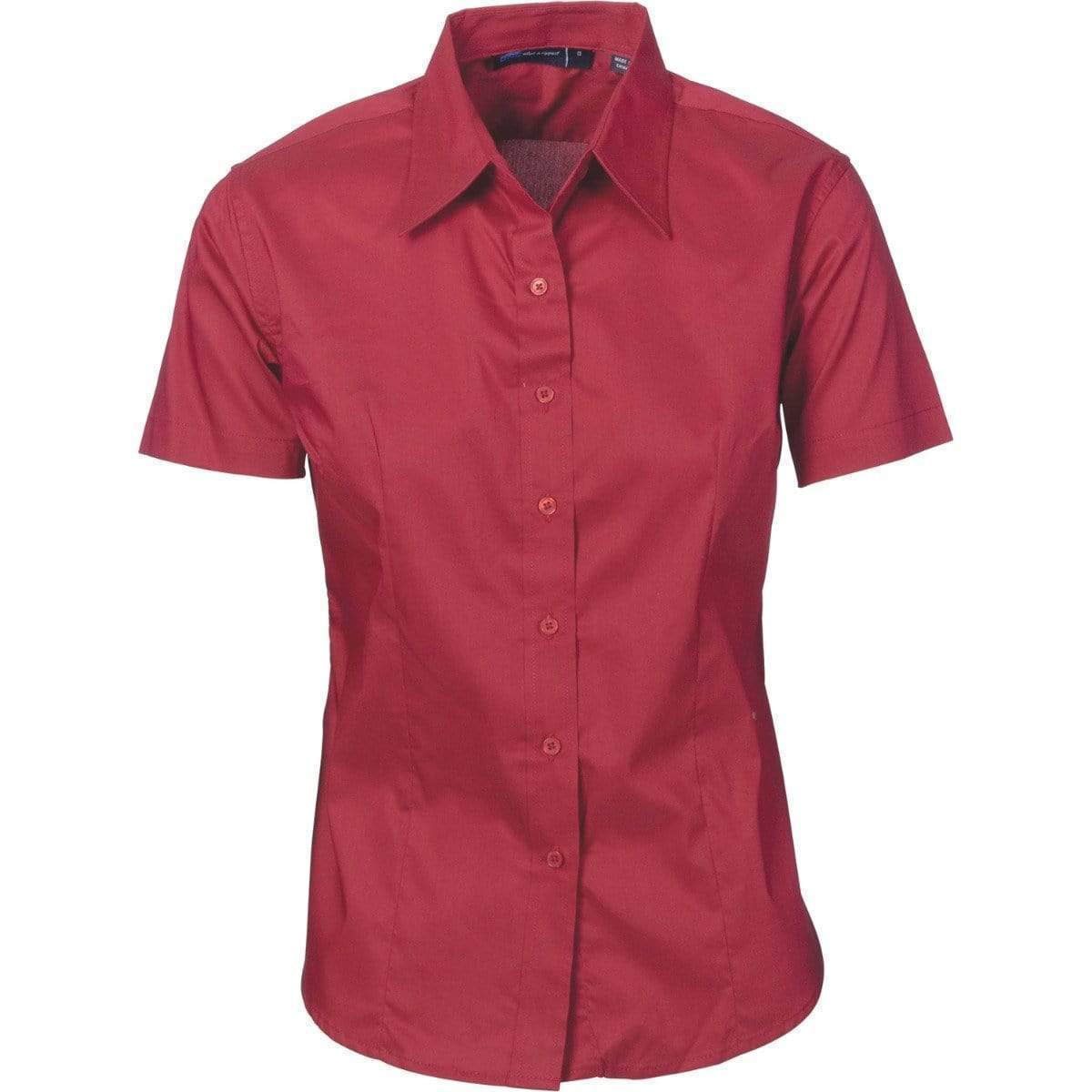 DNC Workwear Corporate Wear Cherry / 6 DNC WORKWEAR Ladies Premier Stretch Poplin Short Sleeve Business Shirt 4231