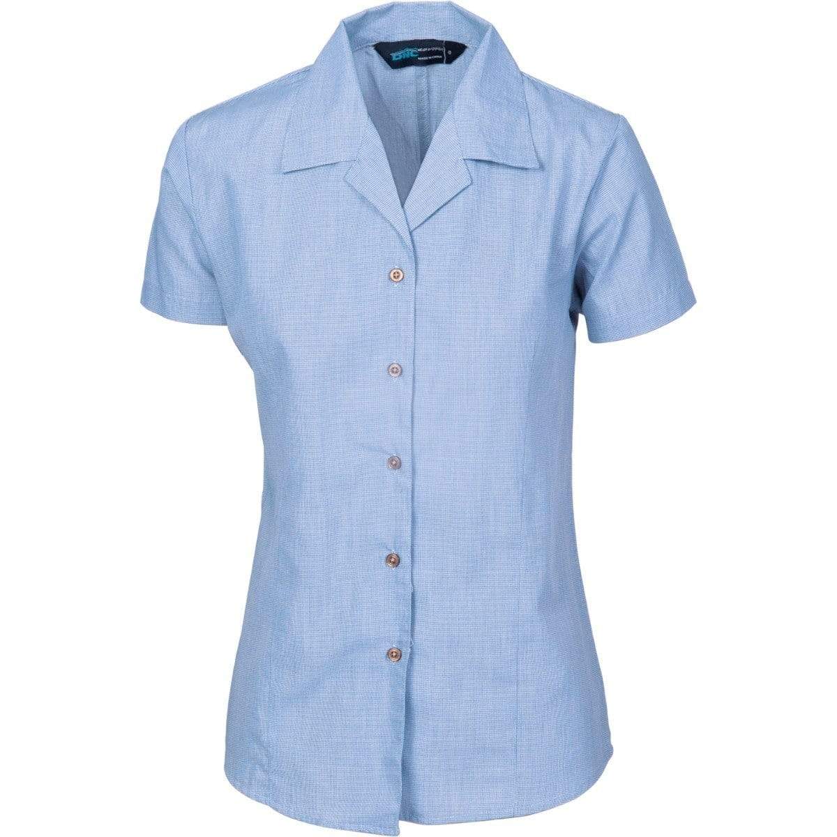 DNC Workwear Corporate Wear Blue / 6 DNC WORKWEAR Ladies Revere Collar Mini (Check) Houndstooth Short Sleeve Business Shirt 4255