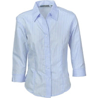 DNC Workwear Corporate Wear Light Blue / 6 DNC WORKWEAR Ladies Tonal Stripe 3/4 Sleeve Shirt 4236