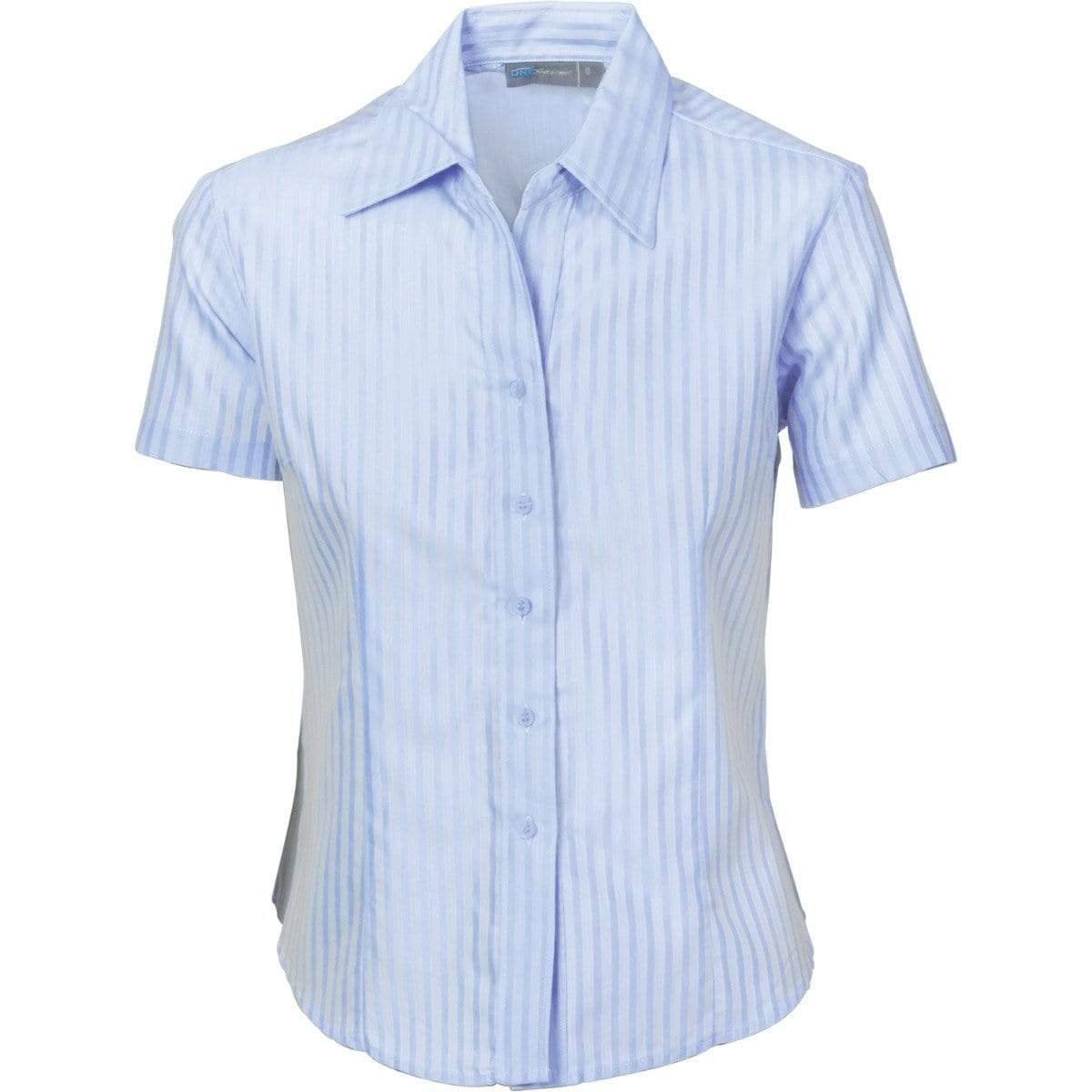 DNC Workwear Corporate Wear Light Blue / 6 DNC WORKWEAR Ladies Tonal Stripe Short Sleeve Shirt 4235