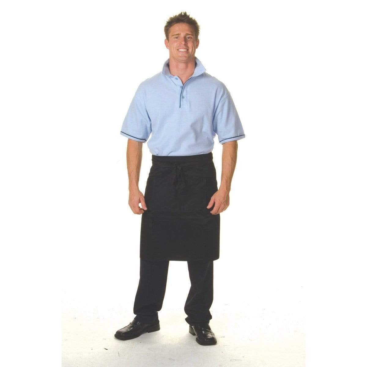 DNC Workwear Hospitality & Chefwear Black / 85cm x 75cm DNC WORKWEAR Cotton Drill 3/4 Apron with Pocket 2301