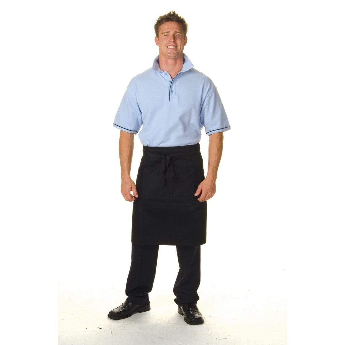 DNC Workwear Hospitality & Chefwear Black / 85cm x 58cm DNC WORKWEAR Cotton Drill Half Apron with Pocket 2201