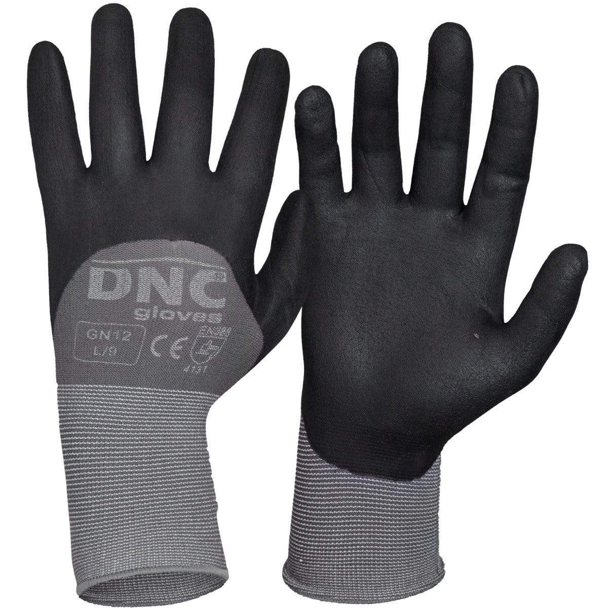 DNC Workwear PPE Black/Grey / S/7 DNC WORKWEAR Premium Nitrile Supaflex 3/4 Coating GN12