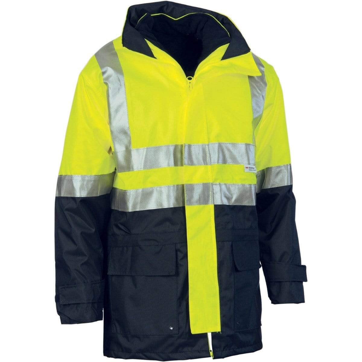 DNC Workwear Work Wear Yellow/Navy / S DNC WORKWEAR 4-in-1 Hi-Vis Two-Tone Breathable Jacket with Vest and 3M Reflective Tape 3864