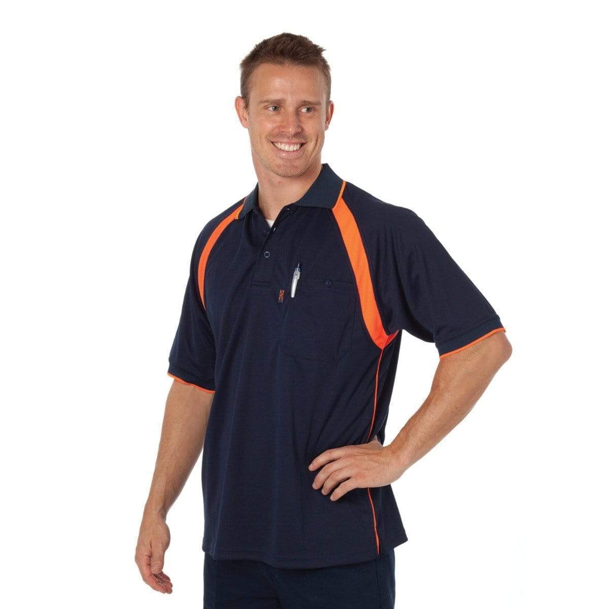 DNC Workwear Work Wear Navy/Orange / 4XL DNC WORKWEAR Coolbreathe Short Sleeve Contrast Polo 5216