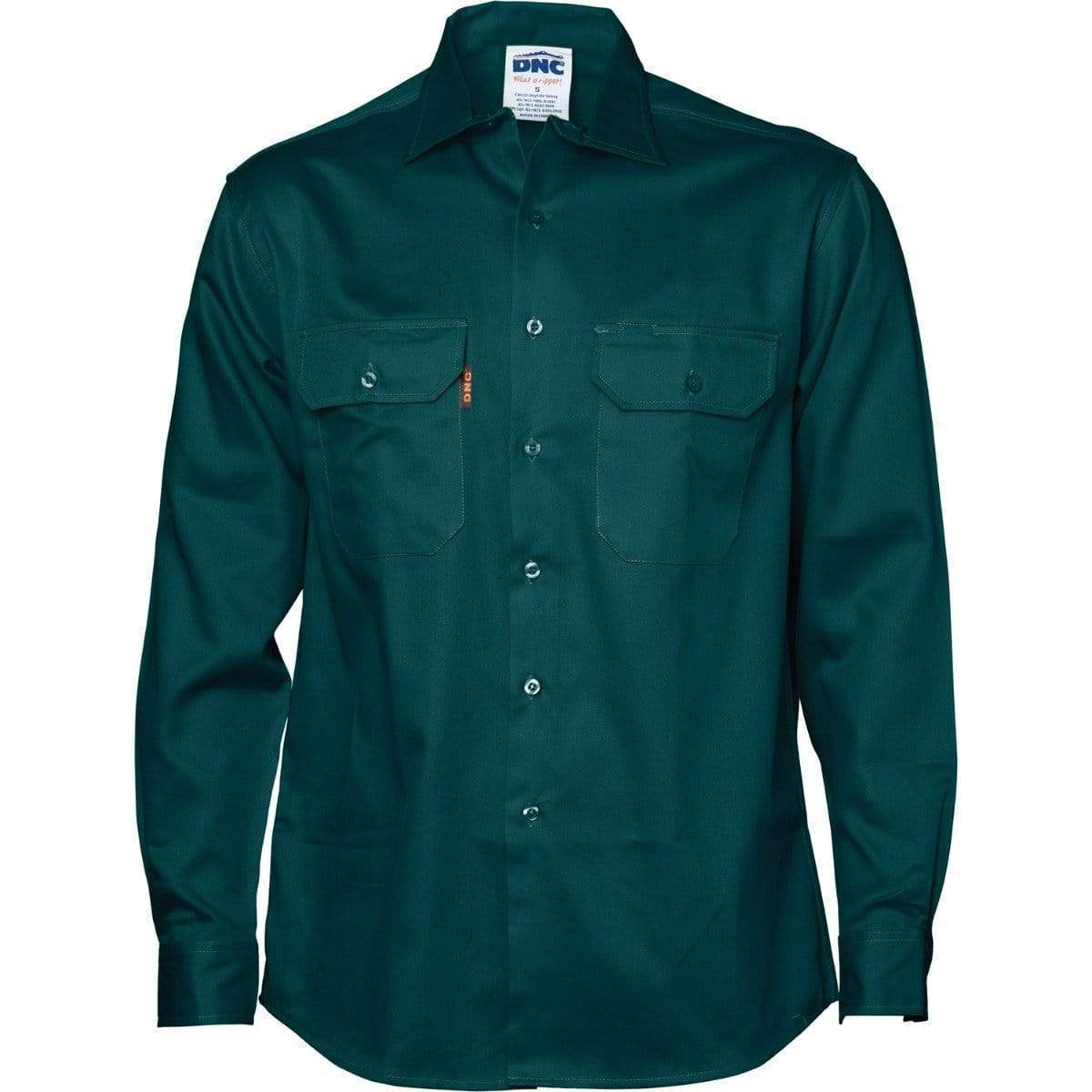 DNC Workwear Work Wear Green / 4XL DNC WORKWEAR Cotton Drill Long Sleeve Work Shirt 3202