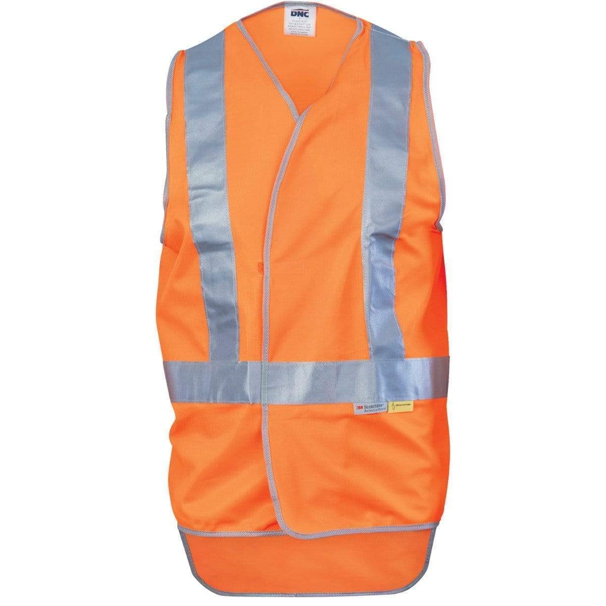 DNC Workwear Work Wear DNC WORKWEAR Day/Night Cross Back Safety Vest with Tail 3802