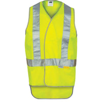 DNC Workwear Work Wear Yellow / XL DNC WORKWEAR Day/Night Cross Back Safety Vest with Tail 3802