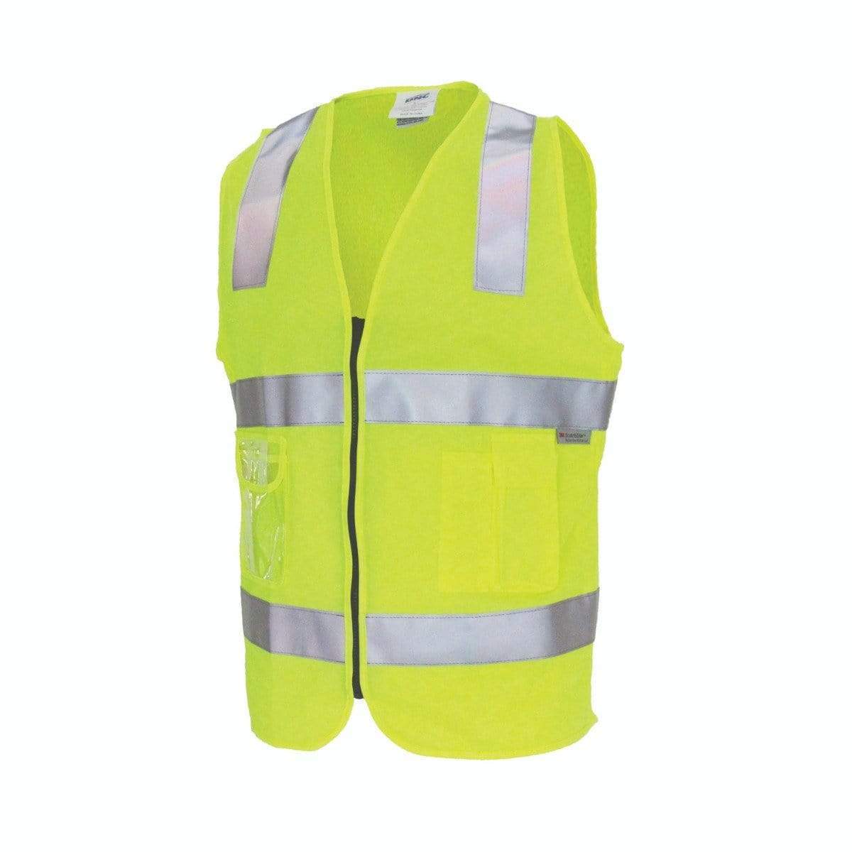 DNC Workwear Work Wear Yellow / L DNC WORKWEAR Day/Night Side Panel Safety Vest with Generic R/Tape 3507