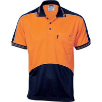 DNC Workwear Work Wear DNC WORKWEAR Hi-Vis Cool Breathe Panel Short Sleeve Polo Shirt 3891