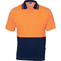 DNC Workwear Work Wear Orange/Navy / XS DNC WORKWEAR Hi-Vis Cool Breeze Cotton Jersey Food Industry Short Sleeve Polo 3905