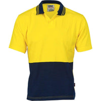 DNC Workwear Work Wear Yellow/Navy / 5XL DNC WORKWEAR Hi-Vis Cool Breeze Cotton Jersey Food Industry Short Sleeve Polo 3905