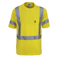 DNC Workwear Work Wear Yellow / XS DNC WORKWEAR Hi-Vis Cotton Taped Tee 3917