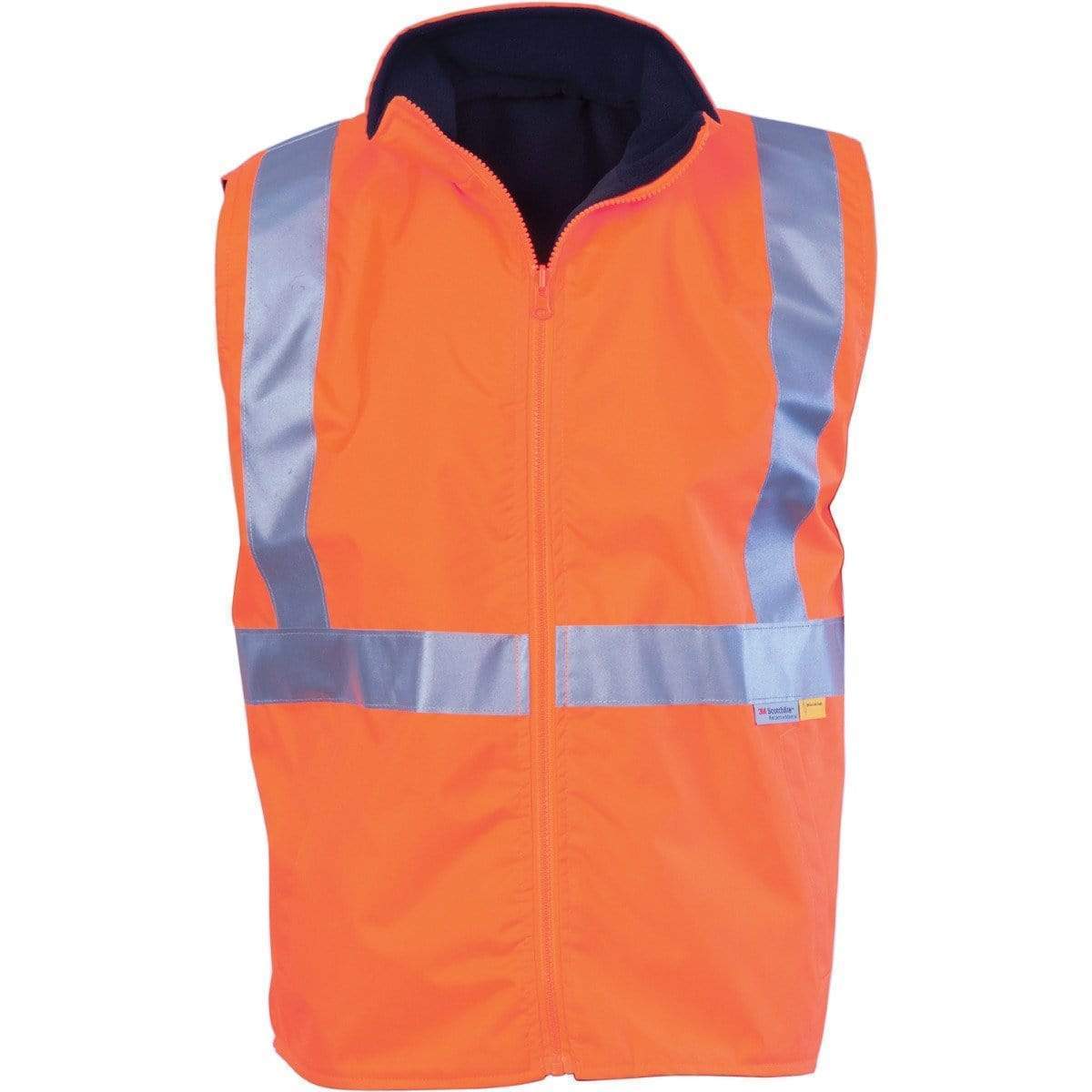 DNC Workwear Work Wear Orange/Navy / XL DNC WORKWEAR Hi-Vis Reversible Vest with 3M Reflective Tape 3865