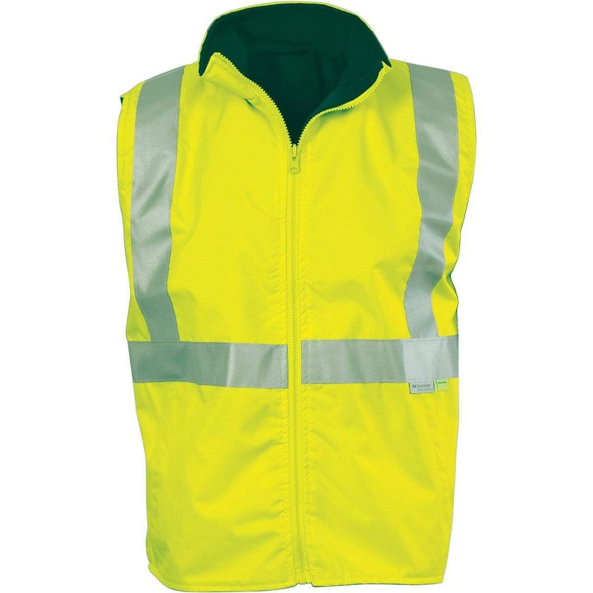 DNC Workwear Work Wear Yellow/Bottle Green / 2XL DNC WORKWEAR Hi-Vis Reversible Vest with 3M Reflective Tape 3865