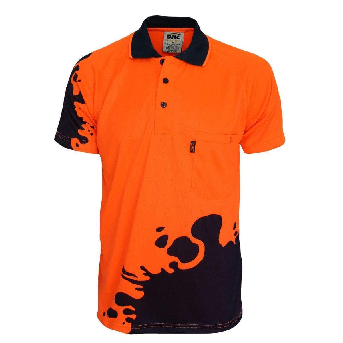 DNC Workwear Work Wear Orange/Navy / XS DNC WORKWEAR Hi Vis Sublimated Blot Polo 3567