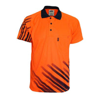 DNC Workwear Work Wear Orange/Navy / XS DNC WORKWEAR Hi-Vis Sublimated Stripe Polo 3565