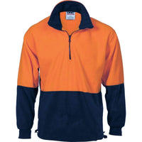DNC Workwear Work Wear Orange/Navy / 7XL DNC WORKWEAR Hi-Vis Two-Tone 1/2 Zip Polar Fleece 3825