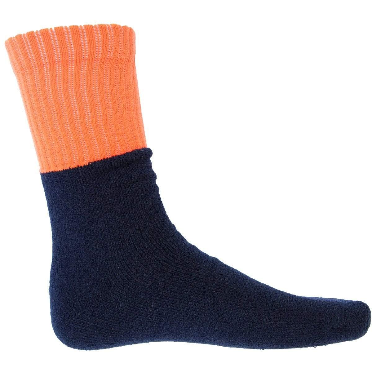 DNC Workwear Work Wear Orange/Navy / 2-5 DNC WORKWEAR Hi-Vis Two-Tone Acrylic 3 Pack Work Socks S123