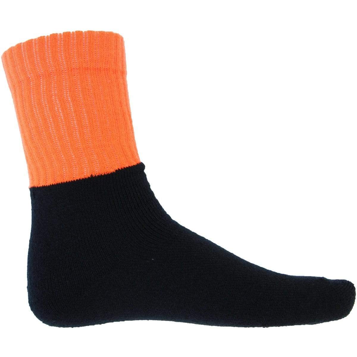 DNC Workwear Work Wear Orange/Black / 2-5 DNC WORKWEAR Hi-Vis Two-Tone Acrylic 3 Pack Work Socks S123