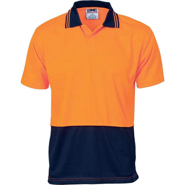 DNC Workwear Work Wear Orange/Navy / XS DNC WORKWEAR Hi-Vis Two-Tone Food Industry Short Sleeve Polo 3903