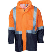 DNC Workwear Work Wear Orange/Navy / S DNC WORKWEAR Hi-Vis Two-Tone Lightweight Rain Jacket with 3M R/Tape 3879