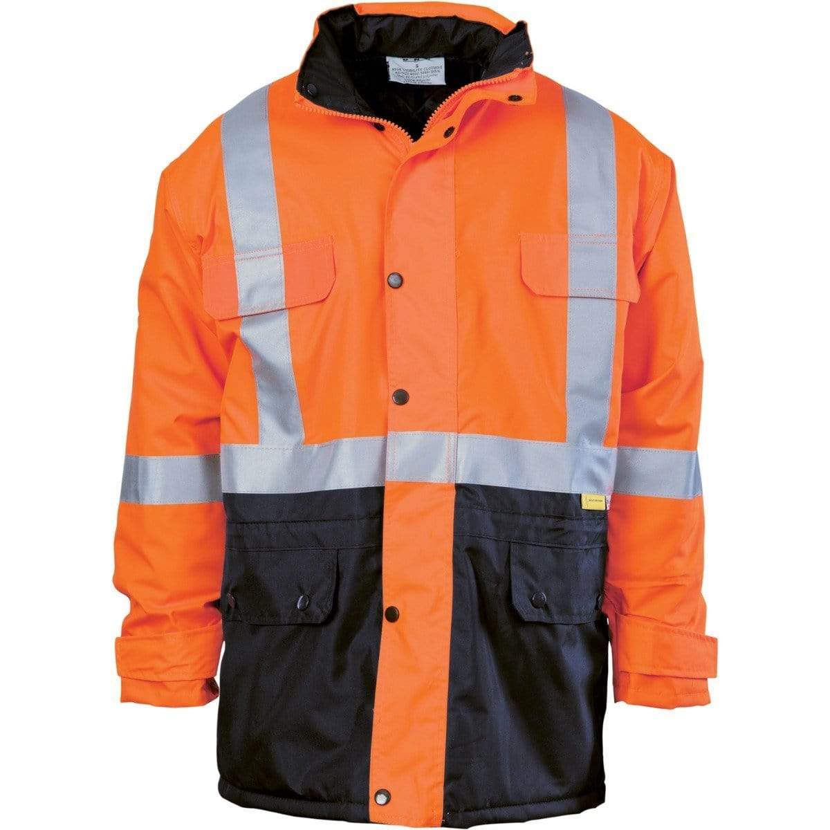 DNC Workwear Work Wear Orange/Navy / S DNC WORKWEAR Hi-Vis Two-Tone Quilted Jacket with 3M Reflective Tape 3863