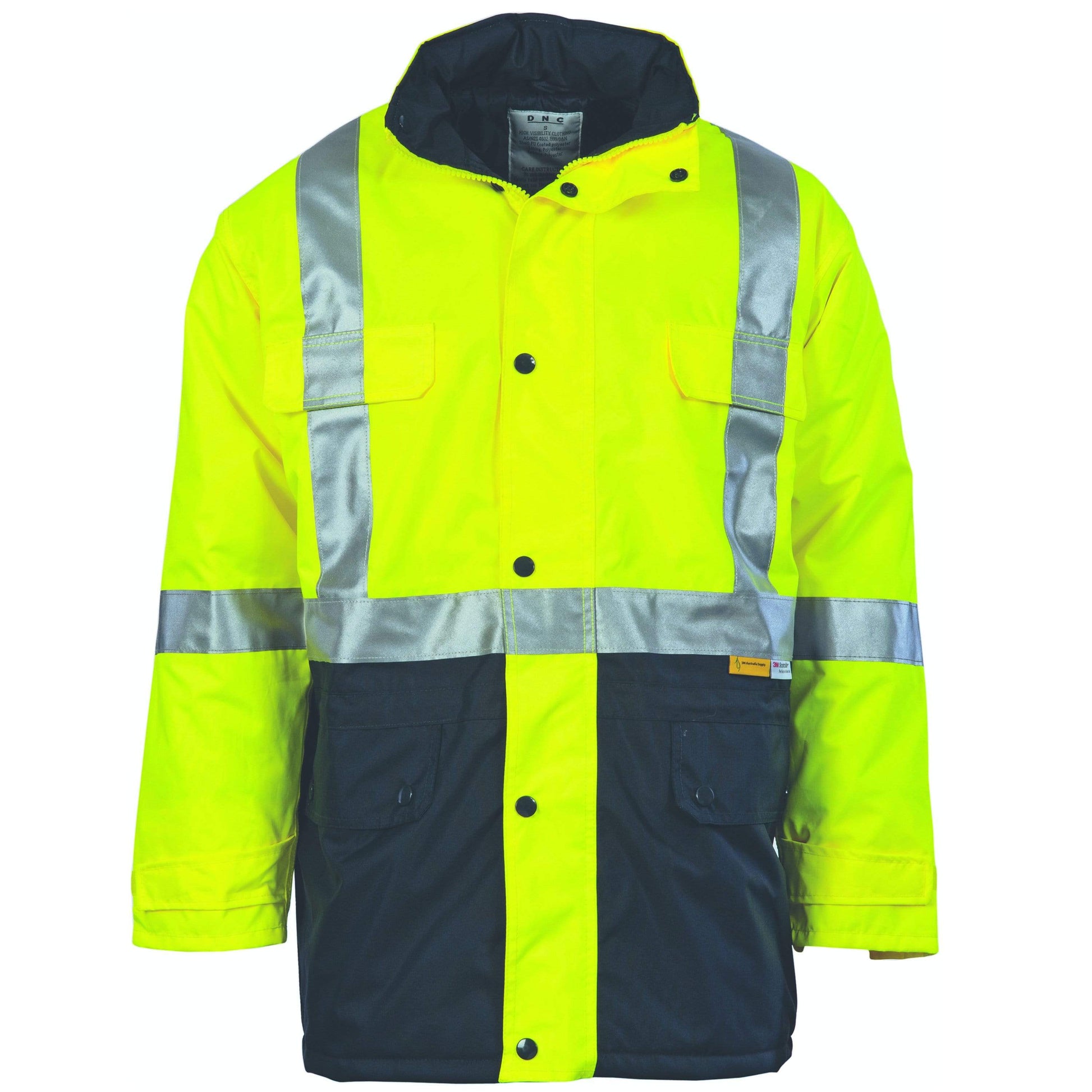 DNC Workwear Work Wear Yellow/Navy / S DNC WORKWEAR Hi-Vis Two-Tone Quilted Jacket with 3M Reflective Tape 3863
