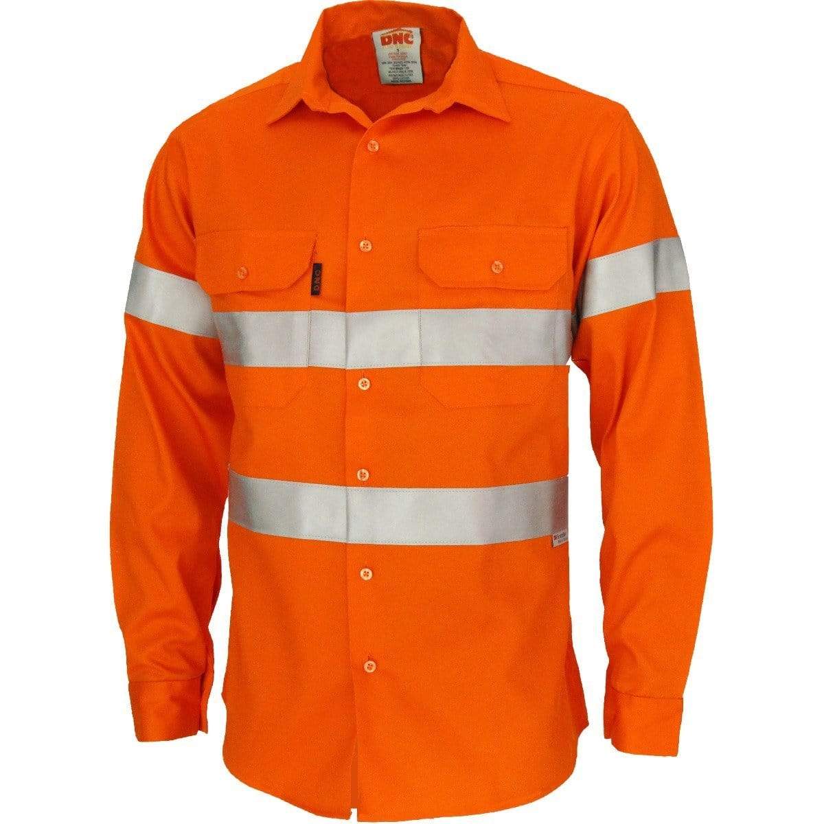 DNC Workwear Work Wear Orange / XS DNC WORKWEAR Patron Saint Flame Retardant ARC Rated Long Sleeve Taped Shirt with 3M FR Tape  3405
