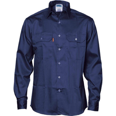 DNC Workwear Work Wear Navy / S DNC WORKWEAR Patron Saint Flame Retardant Long Sleeve Drill Shirt 3402