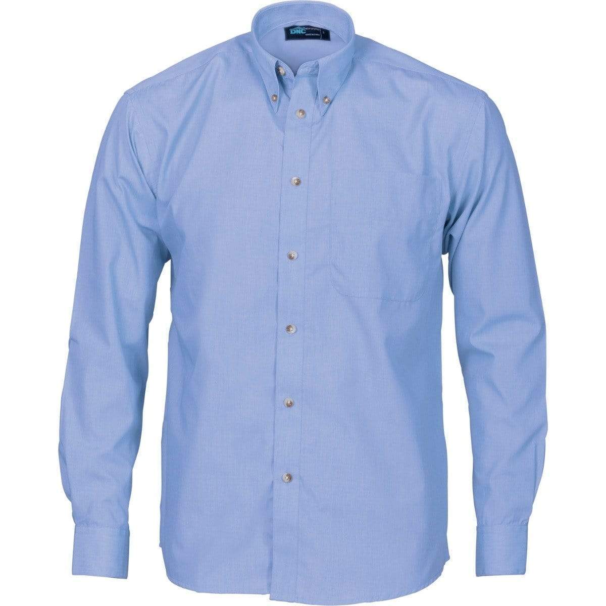 DNC Workwear Work Wear Chambray / S DNC WORKWEAR Polyester Cotton Chambray Long Sleeve Business Shirt 4122