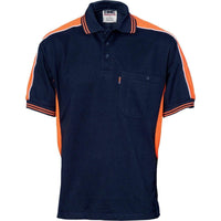 DNC Workwear Work Wear Navy/Orange / XS DNC WORKWEAR Polyester Cotton Panel Short Sleeve Polo Shirt 5214