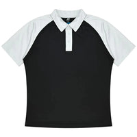 Aussie Pacific Manly Kids Polo Shirt 3318  Aussie Pacific BLACK/WHITE 4 