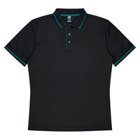 Aussie Pacific Cottesloe Men's Polo Shirt 1319  Aussie Pacific BLACK/TEAL S 